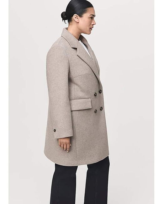Mango Natural Cream Button Up Coat