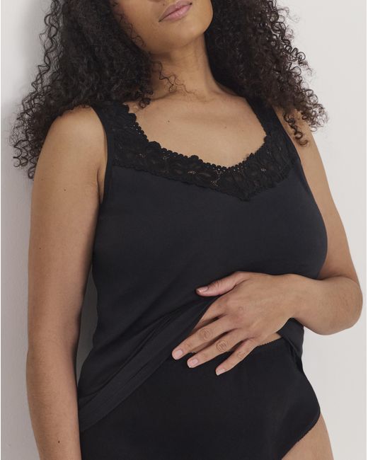 Pretty Secrets Black 2 Pack Lace Trim Vests