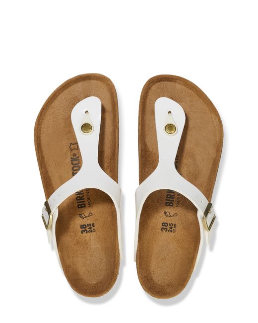 Simply Be White Birkenstock Gizeh Patent Sandals