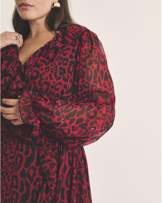 Simply Be Red Georgette Wrap Dress