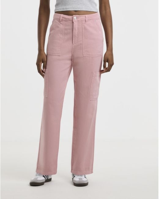 Simply Be Pink Cargo Jeans