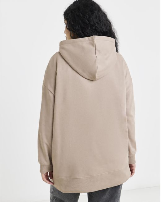 Simply Be Natural Popper Side Longline Hoodie