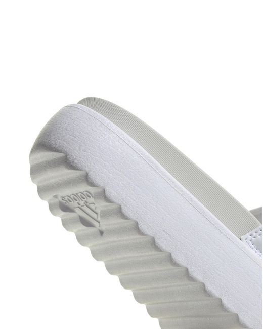 Adidas White Adilette Platform Slides