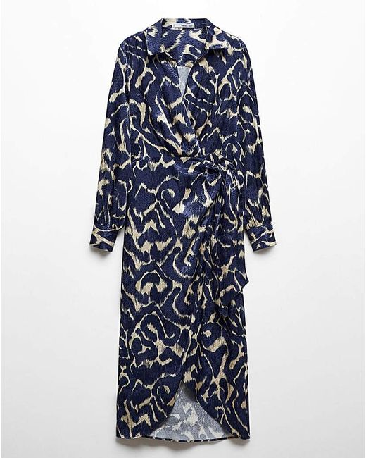 Mango Blue Printed Dress