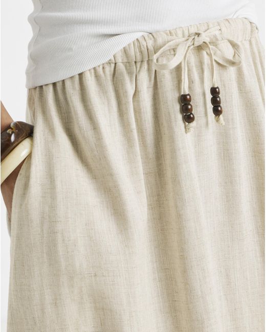 Simply Be Natural Bead Linen Mix Midaxi Skirt