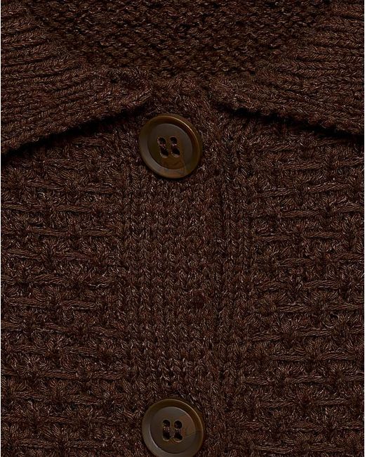 Mango Blue Polo Neck Knitted Choco Jacket