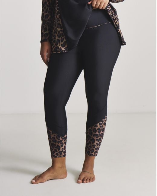 Beach To Beach Black Sports Swim Leggings