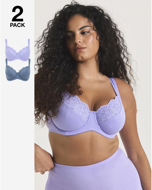 Pretty Secrets White 2 Pack New Jane Full Cup Wired Bras