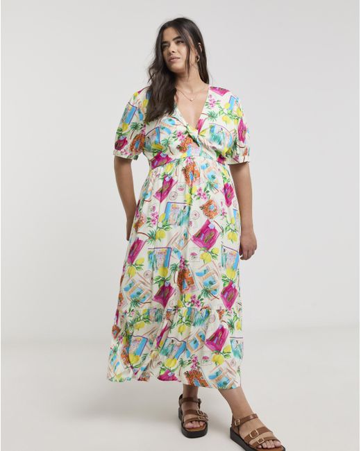 Native Youth White Cut Out Twist Midi Dress
