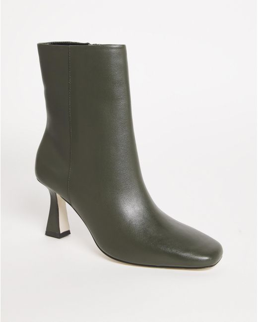 JD Williams Green Leather Square Toe Boot Eee Fit