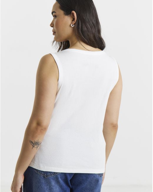 Simply Be White 3 Pack Pure Cotton Scoop Neck Tanks