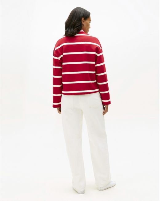 Tommy Hilfiger Red Logo Embroidery Terry Crew Neck Sweatshirt