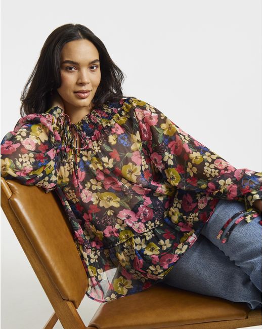 Simply Be Multicolor Shirred Blouse