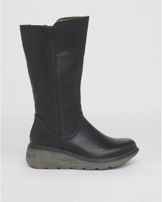 Heavenly Feet Black Lombardy Wr Boot Wide Fit