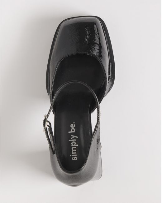 Simply Be Black Platform Heeled Shoes Wide Fit