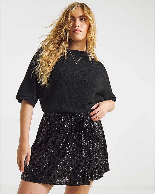 Simply Be Red Sequin Wrap Skort