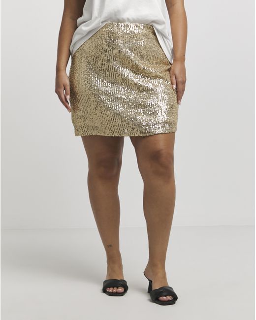 Simply Be Natural Sequin Mini Skirt