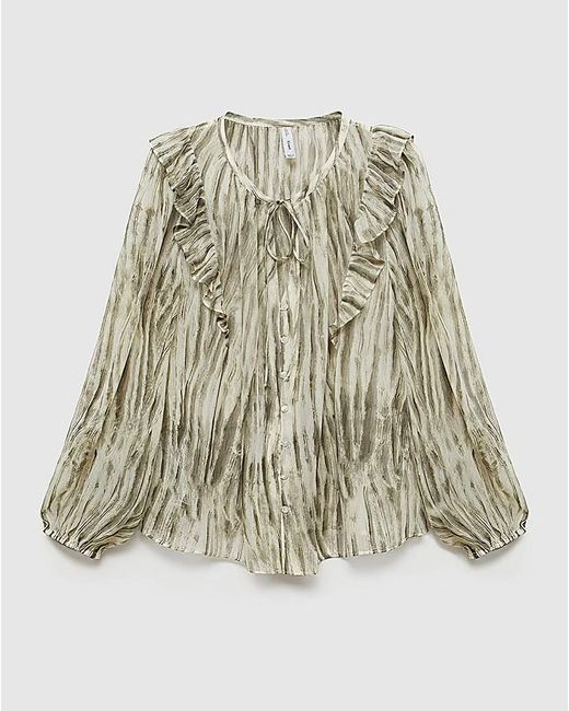 Mango Green Siena Printed Blouse
