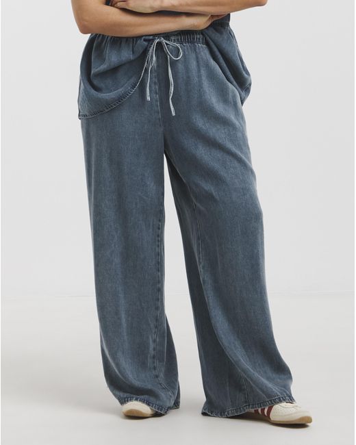 Simply Be Blue Denim Lyocell Tie Front Jean