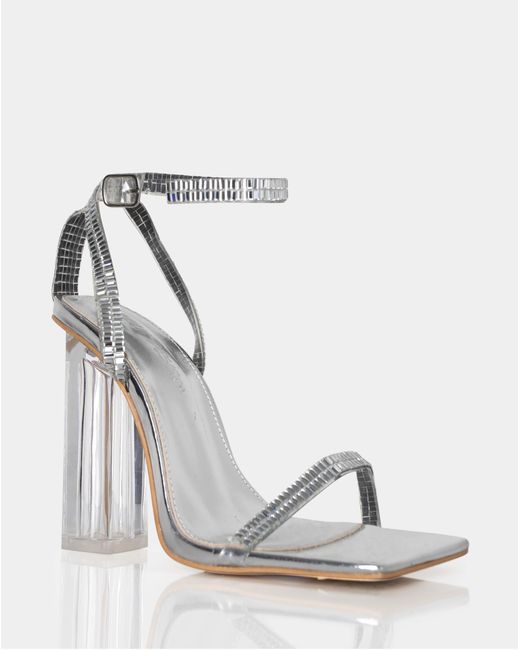 Public Desire White Onyx Wide Fit Sandals
