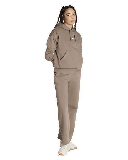 Adidas Brown Small Logo Hoodie