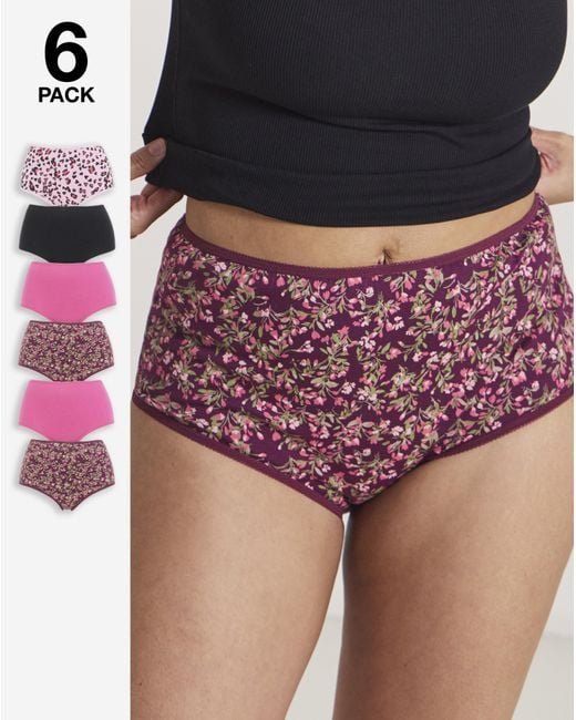 Pretty Secrets Red 6 Pack Full Brief Knickers
