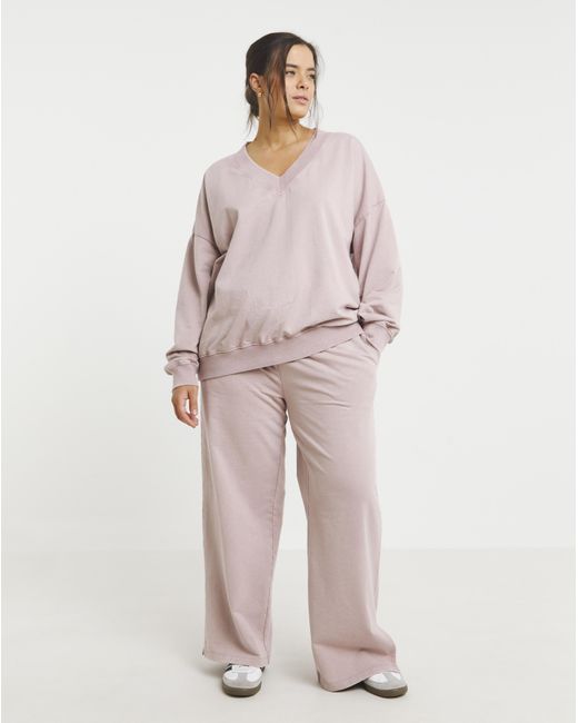Simply Be Pink V Neck Sweatshirt