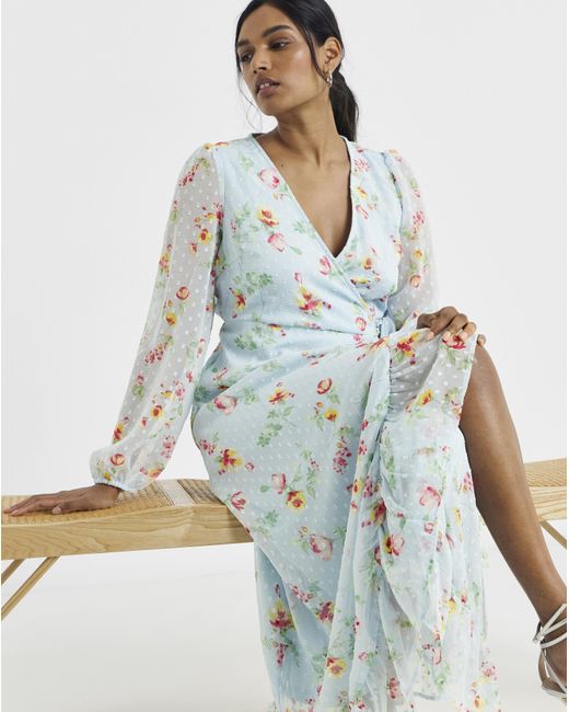 Vila Blue L/S Ankle Wrap Dress