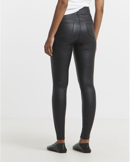 Simply Be Blue Coated Skinny Jeggings
