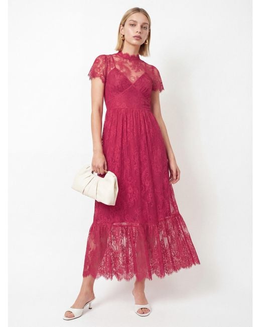 Lovedrobe Pink Floral Lace Midaxi Dress