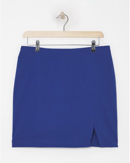 Simply Be Blue Super Stretch Split Mini Skirt