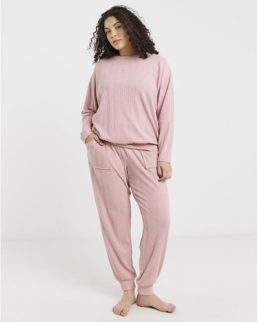 Pretty Secrets Pink Cable Knit Lounge Set