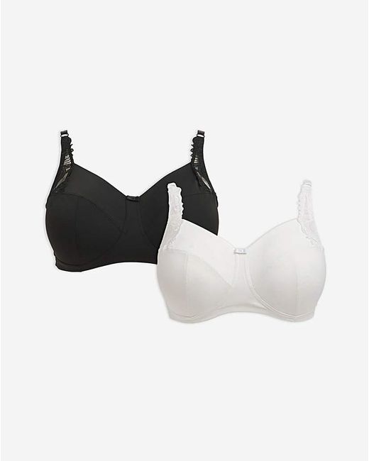 Pretty Secrets Black 2 Pack Flora Non Wired Bras