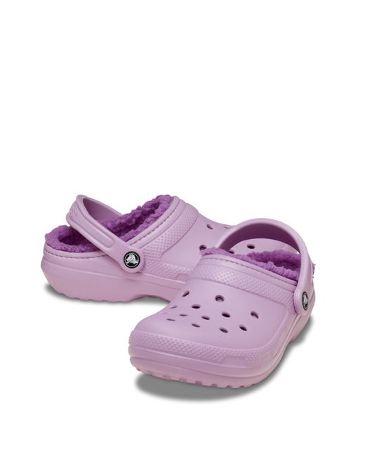CROCSTM Purple Fleece Lined Classic Clog D Fit