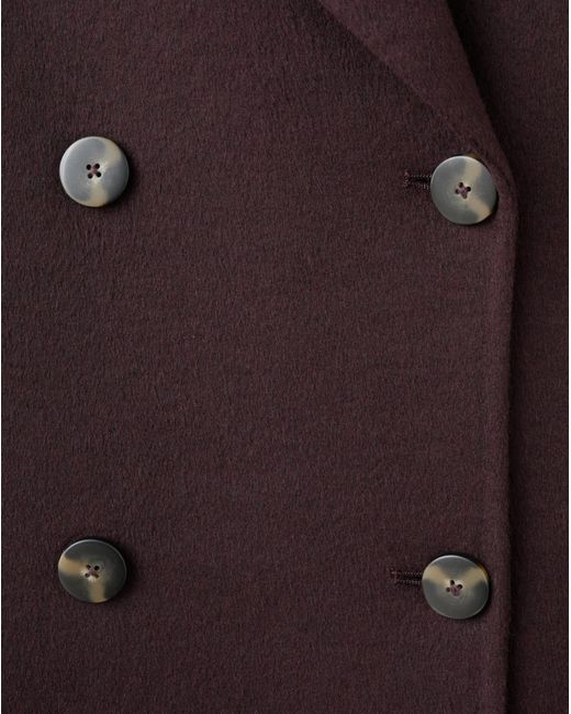 Mango Red Wool Mix Double Breasted Coat