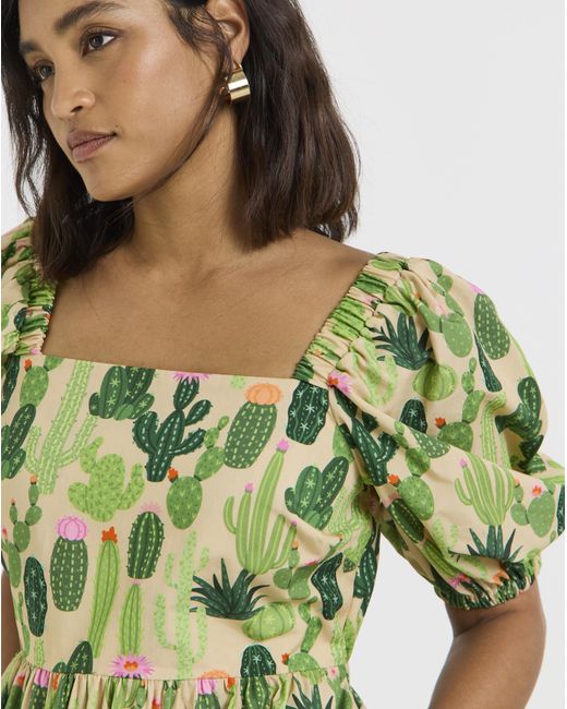 Twisted Wunder Green Twisten Wunder Cactus Midaxi Dress