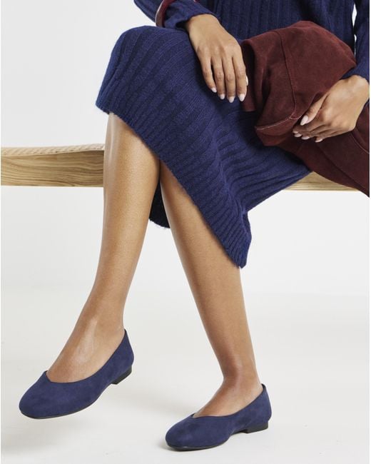 JD Williams Blue Classic Ballerina Shoes Wide