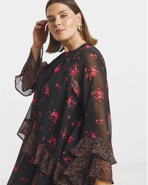 Simply Be Multicolor Mixed Print Skater Dress