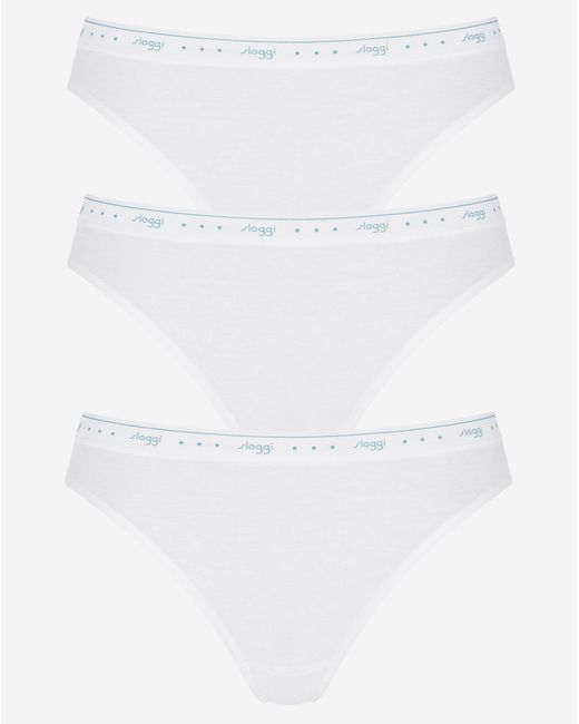 Sloggi White 3 Pack 24/7 Cotton Tai Briefs