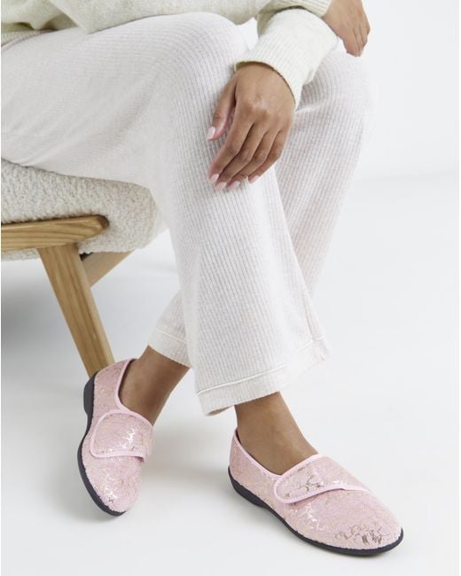 JD Williams White T&C Full Slipper Ex Wide