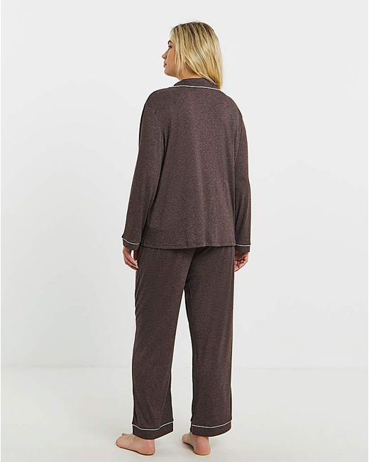 Pretty Secrets Brown Button Through Pj Set