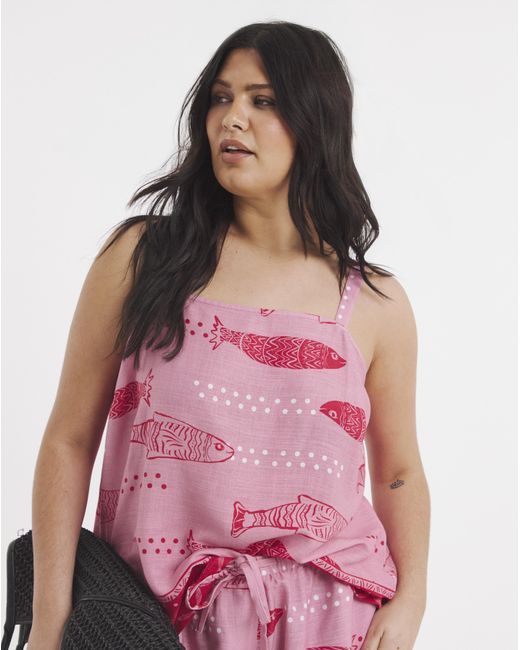 Simply Be Pink Placement Print Cami