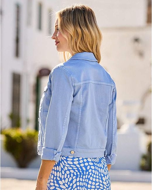 Sosandar Blue Soft Denim Jacket
