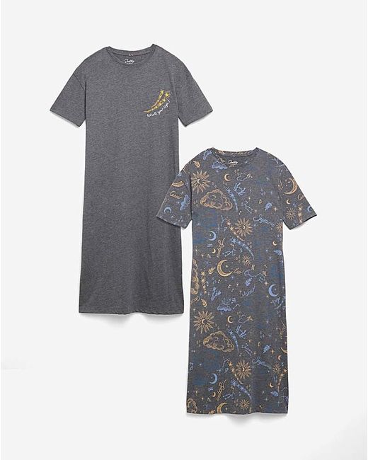 Pretty Secrets Gray Value 2 Pack Nighties