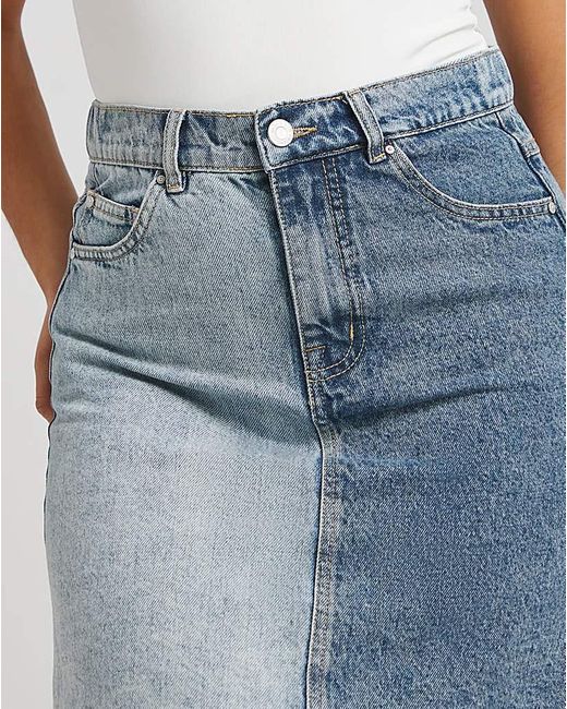 Simply Be Blue Patchwork Denim Mini Skirt