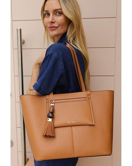 LUELLA GREY LONDON Blue Luella Cindy Tan Laptop Tote