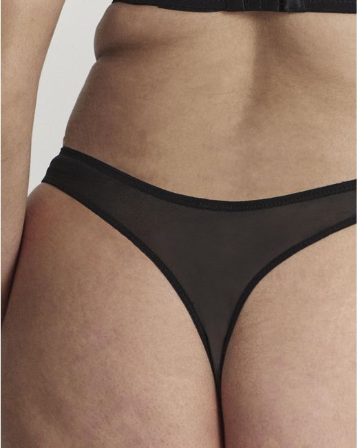 Figleaves Black Pulse Lace Thong