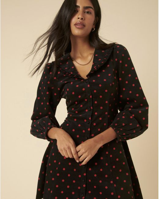 Nobody's Child Natural Nodody's Child Spot Mini Corduroy Dress