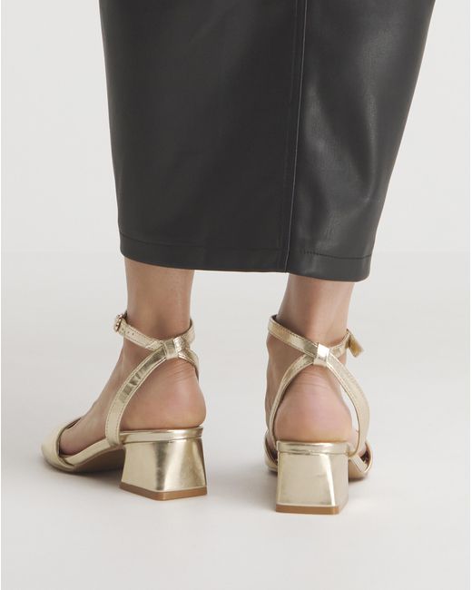 Simply Be Black Barely There Low Block Heel Ex Wide