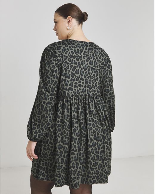 Simply Be Gray Supersoft Smock Dress